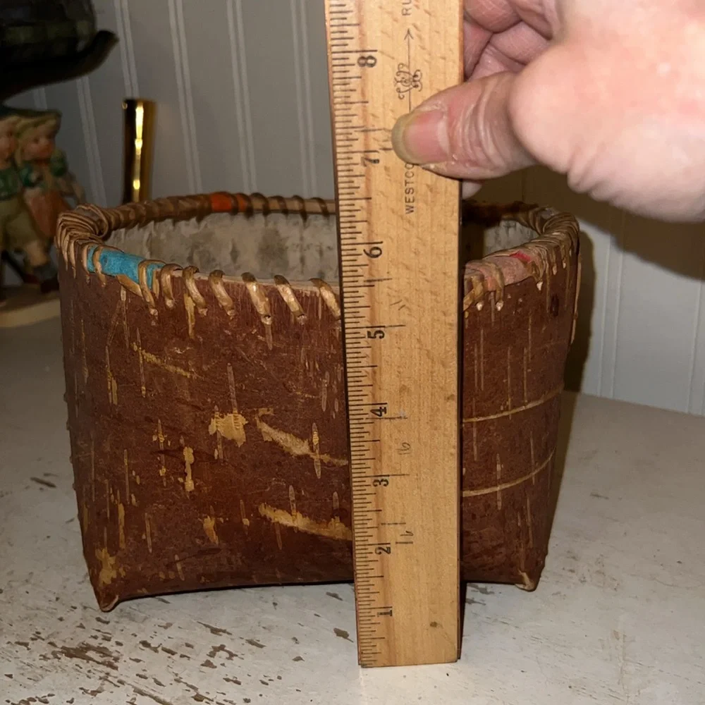 Rustic Brown Birch Bark Basket